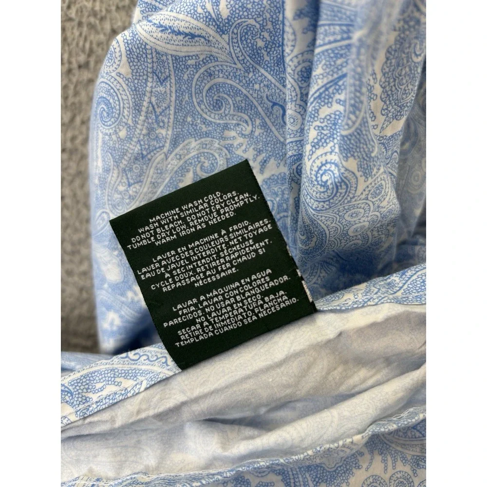 Lauren Ralph Lauren‎ Full/Double Flat Sheet Blue Paisley LRL 100% Cotton 89x100